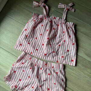 Old Navy Strawberry Print Pajamas, Girls Size Large (10-12)